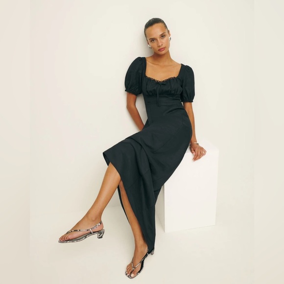 Reformation Dresses & Skirts - NWT Reformation Cherise Linen Dress in Black